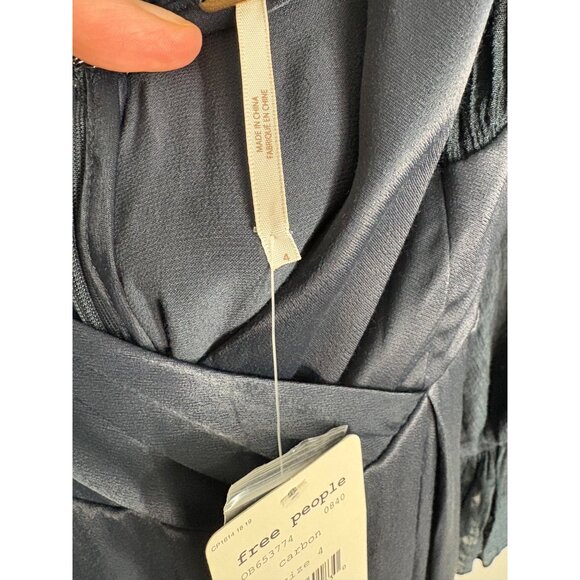 NWT Free People Not Your Baby Wide Leg Jumpsuit, Carbon Black-sz 4 - Picture 6 of 14